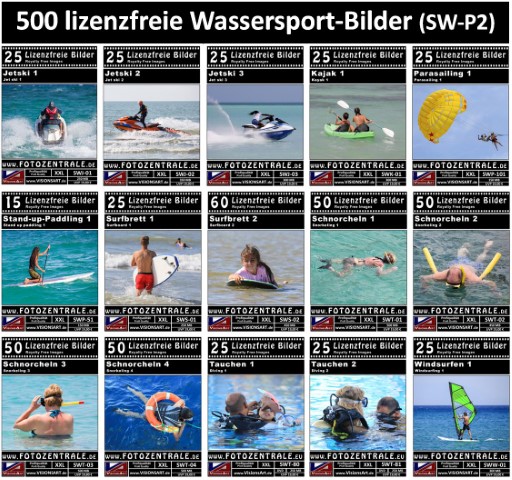 500 Lizenzfreie Bilder - Wassersport (Sparpaket SW-P2-500)