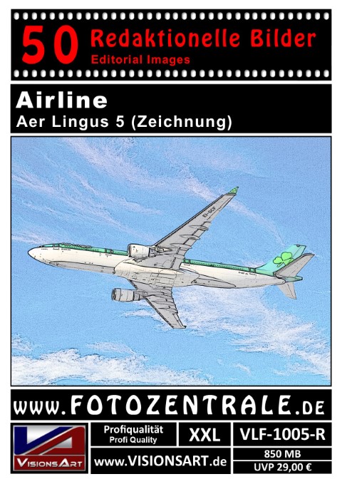 50 REDAKTIONELLE Bilder - Airline - Aer Lingus - Zeichnung (VLF-1005-R)