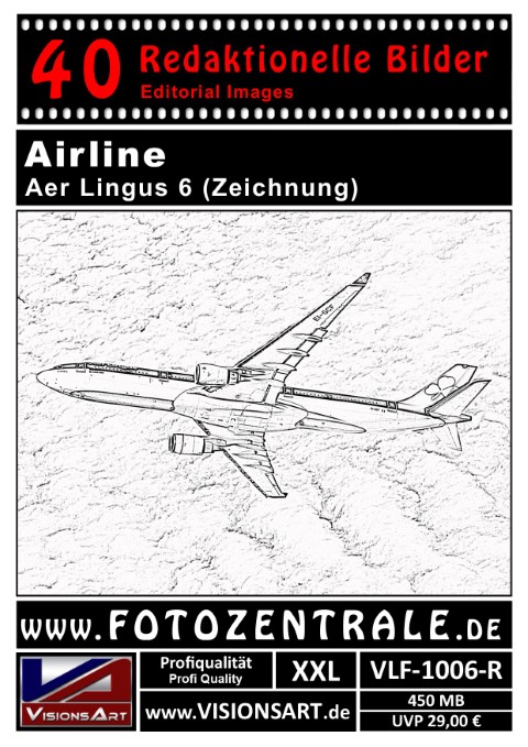 40 REDAKTIONELLE Bilder - Airline - Aer Lingus - Zeichnung (VLF-1006-R)