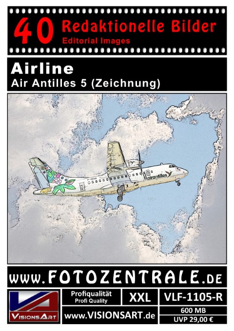 40 REDAKTIONELLE Bilder - Airline - Air Antilles - Zeichnung (VLF-1105-R)