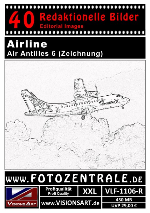 40 REDAKTIONELLE Bilder - Airline - Air Antilles - Zeichnung (VLF-1106-R)