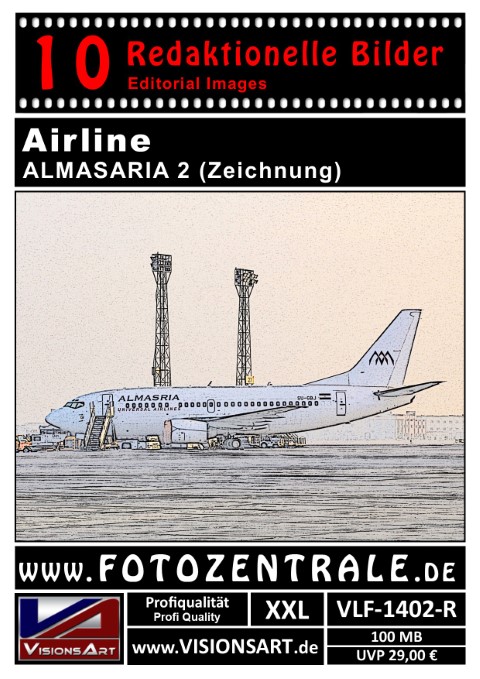 10 REDAKTIONELLE Bilder - Airline - ALMASARIA - Zeichnung (VLF-1402-R)