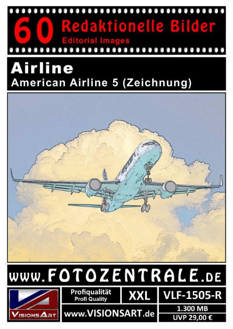 60 REDAKTIONELLE Bilder - Airline - American Airlines - Zeichnung (VLF-1505-R)