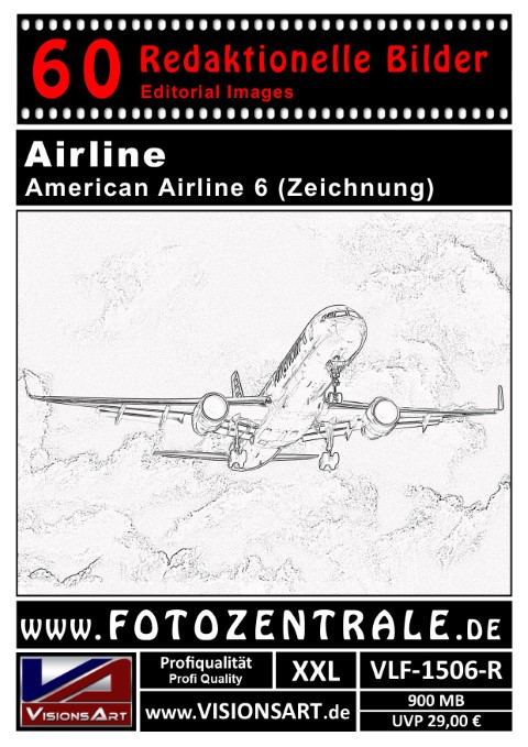 60 REDAKTIONELLE Bilder - Airline - American Airlines - Zeichnung (VLF-1506-R)