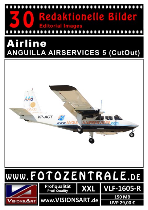 30 REDAKTIONELLE Bilder - Airline - ANGUILLA AIRSERVICES - Cut Out (VLF-1605-R)