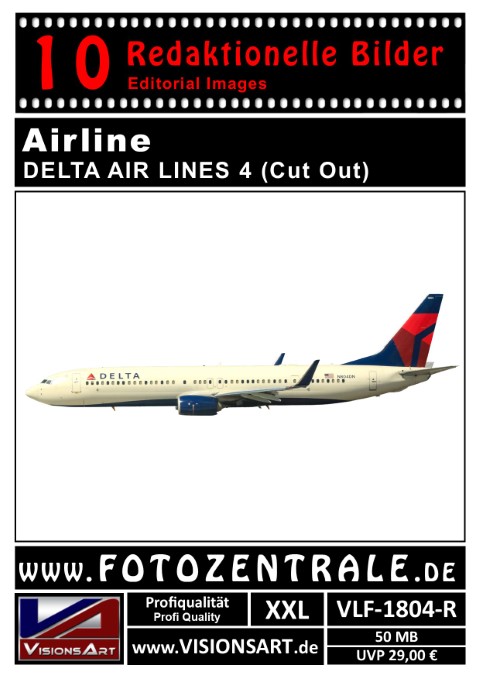 10 REDAKTIONELLE Bilder - Airline - DELTA Airlines - Cut Out (VLF-1804-R)