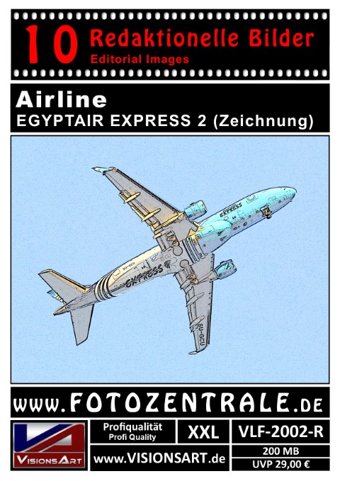 10 REDAKTIONELLE Bilder - Airline - EGYPTAIR EXPRESS - Zeichnung (VLF-2002-R)