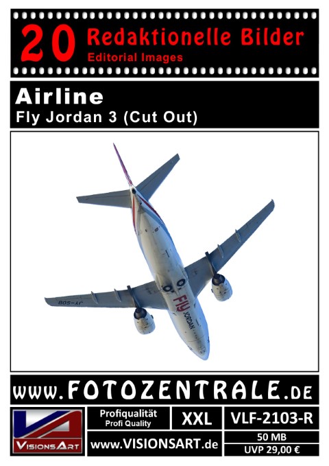 20 REDAKTIONELLE Bilder - Airline - Fly Jordan - Cut Out (VLF-2103-R)