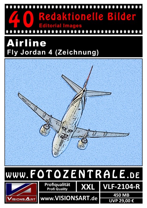 40 REDAKTIONELLE Bilder - Airline - Fly Jordan - Zeichnung (VLF-2104-R)