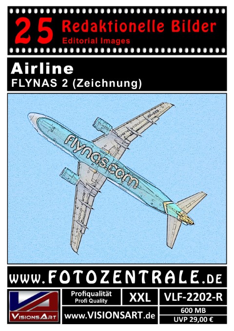 25 REDAKTIONELLE Bilder - Airline - FLYNAS - Zeichnung (VLF-2202-R)