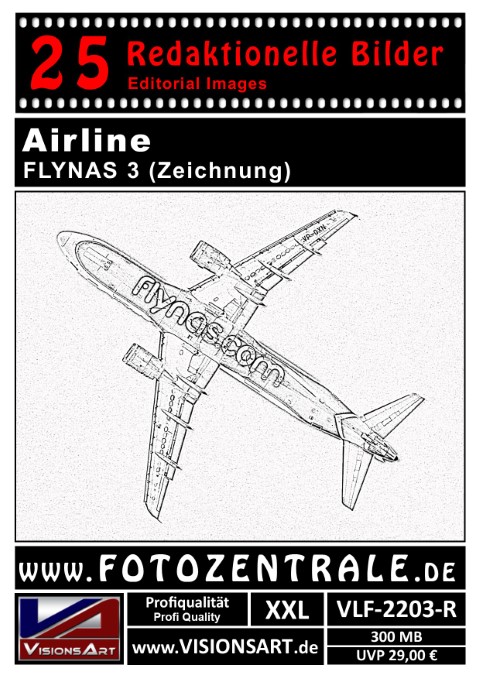 25 REDAKTIONELLE Bilder - Airline - FLYNAS - Zeichnung (VLF-2203-R)