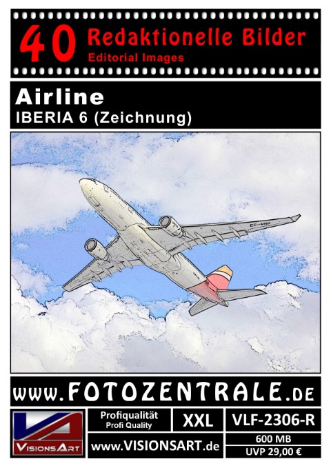 40 REDAKTIONELLE Bilder - Airline - IBERIA - Zeichnung (VLF-2306-R)