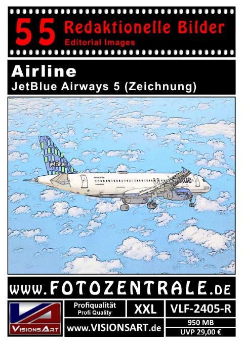 55 REDAKTIONELLE Bilder - Airline - JetBlue - Zeichnung (VLF-2405-R)