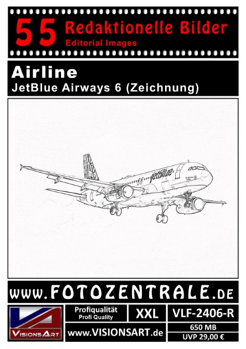 55 REDAKTIONELLE Bilder - Airline - JetBlue - Zeichnung (VLF-2406-R)