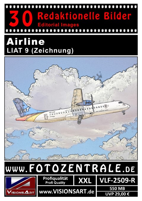 30 REDAKTIONELLE Bilder - Airline - LIAT - Zeichnung (VLF-2509-R)