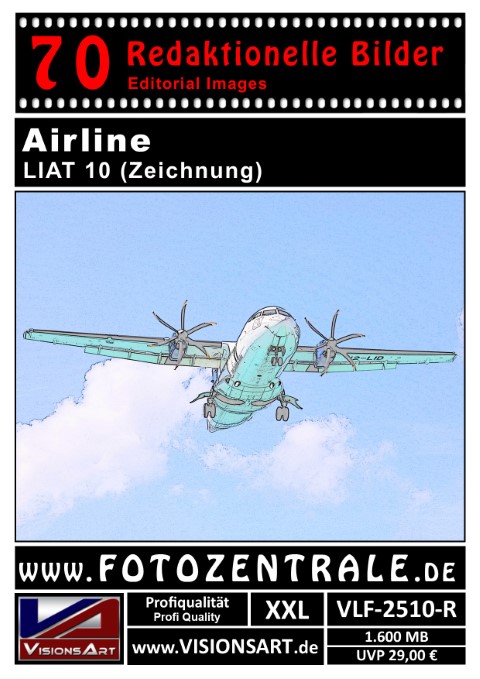 70 REDAKTIONELLE Bilder - Airline - LIAT - Zeichnung (VLF-2510-R)