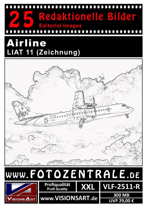 25 REDAKTIONELLE Bilder - Airline - LIAT - Zeichnung (VLF-2511-R)