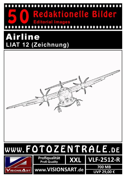 50 REDAKTIONELLE Bilder - Airline - LIAT - Zeichnung (VLF-2512-R)