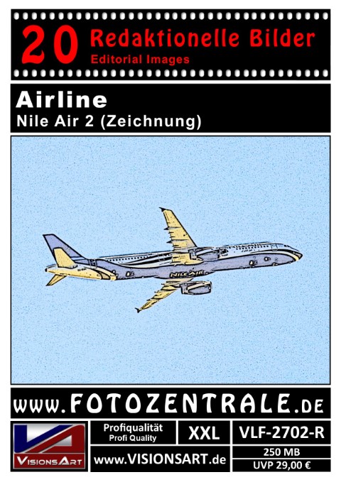 20 REDAKTIONELLE Bilder - Airline - Nile Air - Zeichnung (VLF-2702-R)