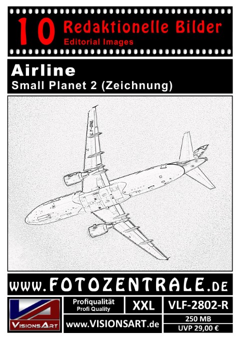 10 REDAKTIONELLE Bilder - Airline - Small Planet - Zeichnung (VLF-2802-R)