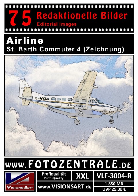 75 REDAKTIONELLE Bilder - Airline - St. Barth Commuter - Zeichnung (VLF-3004-R)