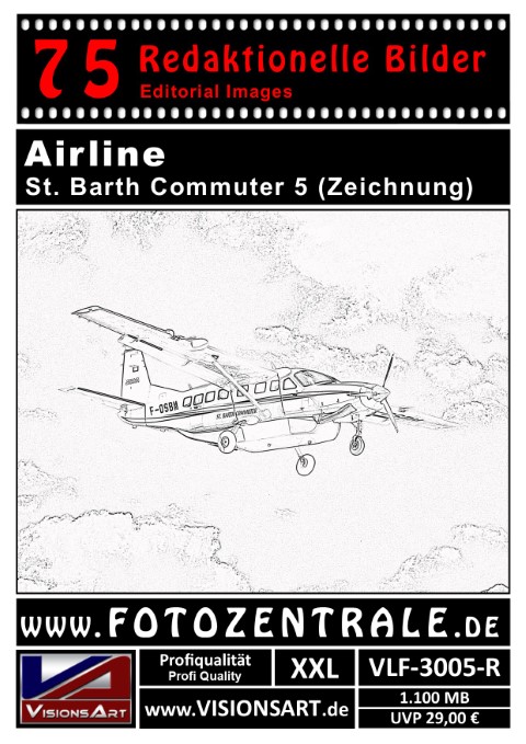 75 REDAKTIONELLE Bilder - Airline - St. Barth Commuter - Zeichnung (VLF-3005-R)