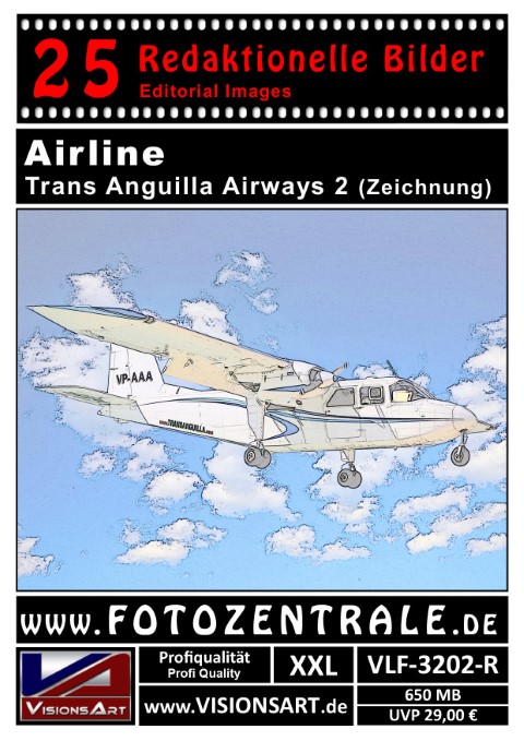 25 REDAKTIONELLE Bilder - Airline - Trans Anguilla Airlines - Zeichnung (VLF-3202-R)