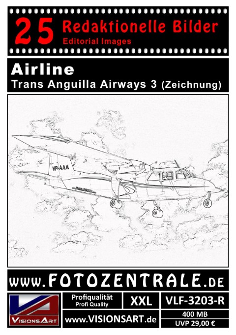 25 REDAKTIONELLE Bilder - Airline - Trans Anguilla Airlines - Zeichnung (VLF-3203-R)