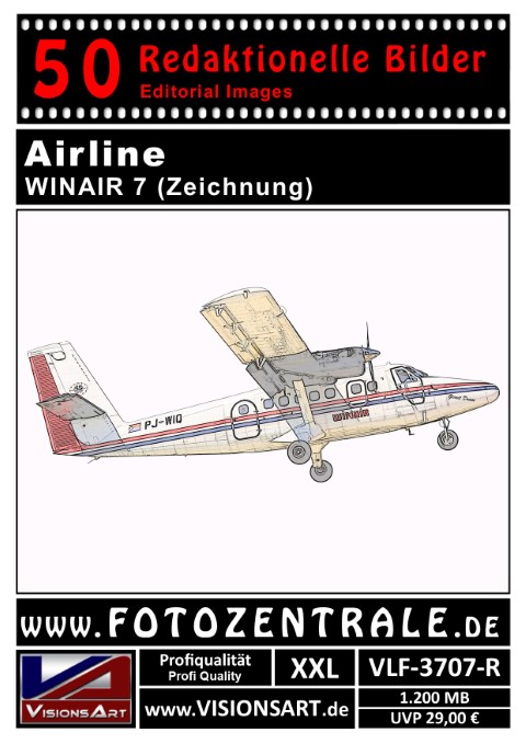 50 REDAKTIONELLE Bilder - Airline - WINAIR - Zeichnung (VLF-3707-R)