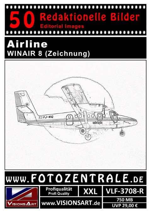 50 REDAKTIONELLE Bilder - Airline - WINAIR - Zeichnung (VLF-3708-R)