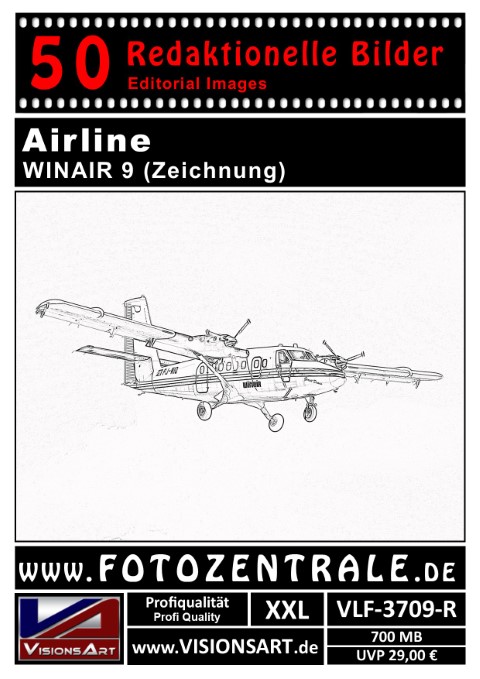 50 REDAKTIONELLE Bilder - Airline - WINAIR - Zeichnung (VLF-3709-R)