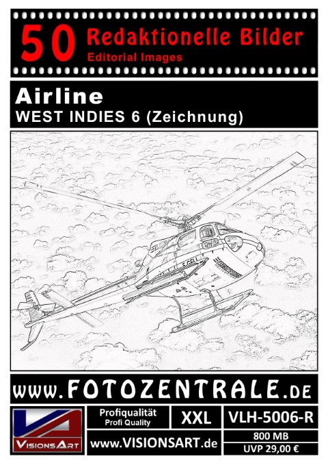 50 REDAKTIONELLE Bilder - Airline - WEST INDIES - Zeichnung (VLF-5006-R)